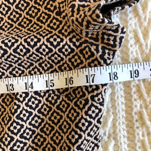 Ann Taylor Loft navy/tan fit and flair drop waist short sleeve dress size 6 - Picture 9 of 14